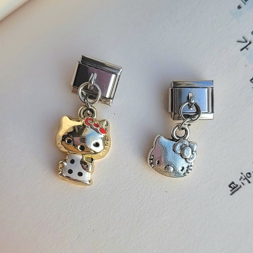 ♡ ⋆｡Hello Kitty Paslanmaz Çelik İtalyan Nomi Charm ♡ ⋆｡